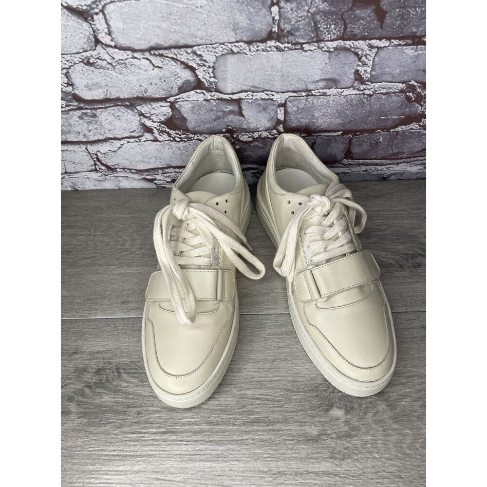 Alma Mater Gamma Bone White Ivory Leather Strap Lace Up Shoes Women 40EU/9.5M US